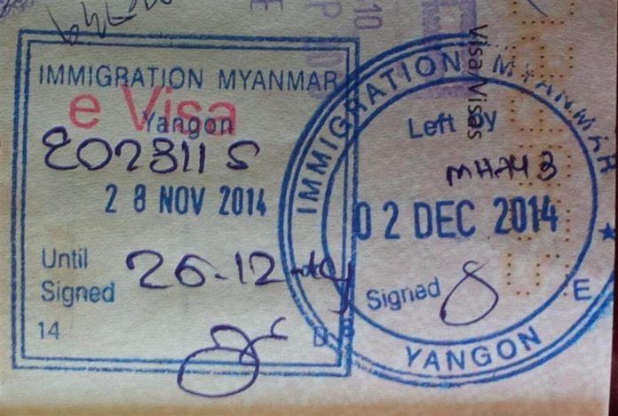 Myanmar Passport Stamp Out