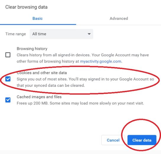clear cookies google chrome