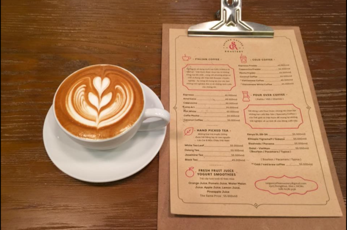 Siagon Cafe Ho Chi Minh City Menu and Coffee