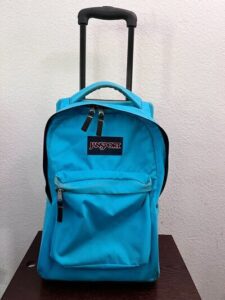 A backpack with wheels