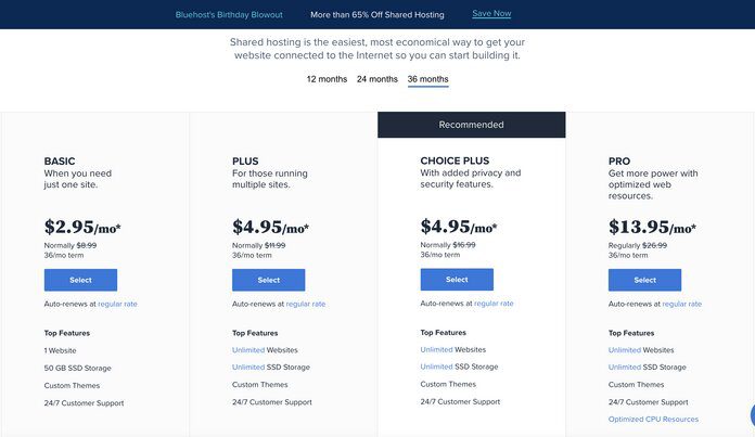 open an account with bluehost