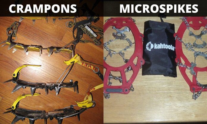 CRAMPONS VS MICROSPIKES