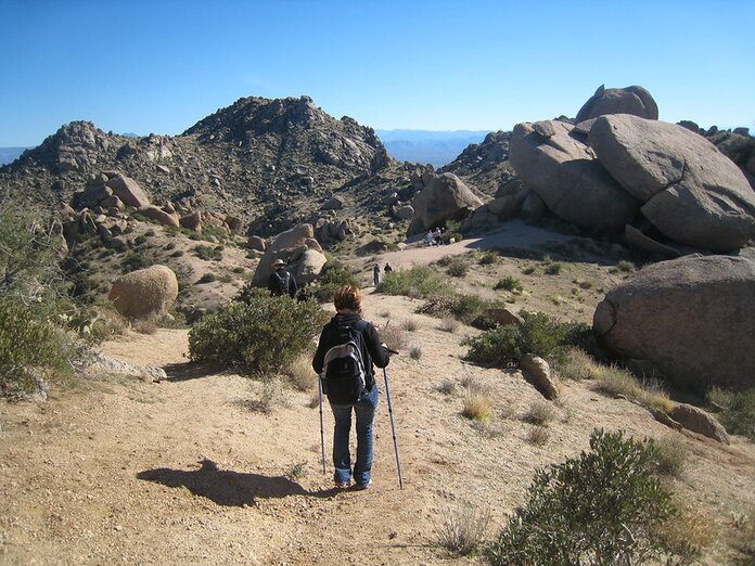 hiking back down from Tom's Thumb