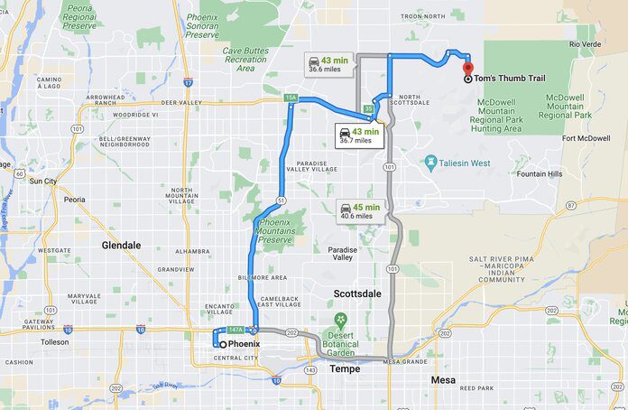 phoenix to Tom’s Thumb Trail