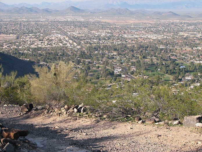 downtown view from shaw butte peak