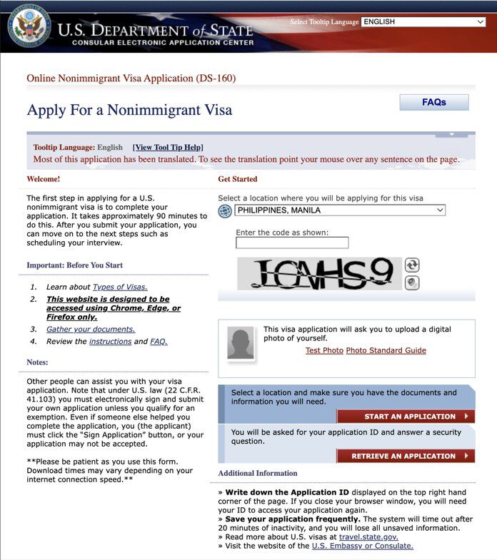 DS-160 Form