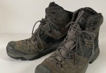 a pair of salomon quest 4, considered the best hiking boots in 2023