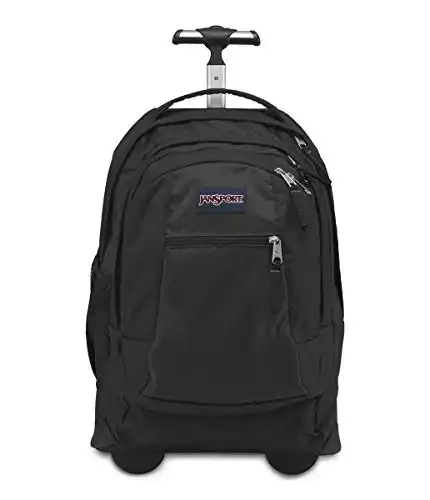 JanSport Driver 8 Rolling Backpack - Wheeled Travel Bag with 15-Inch Laptop Sleeve, One Size, Black