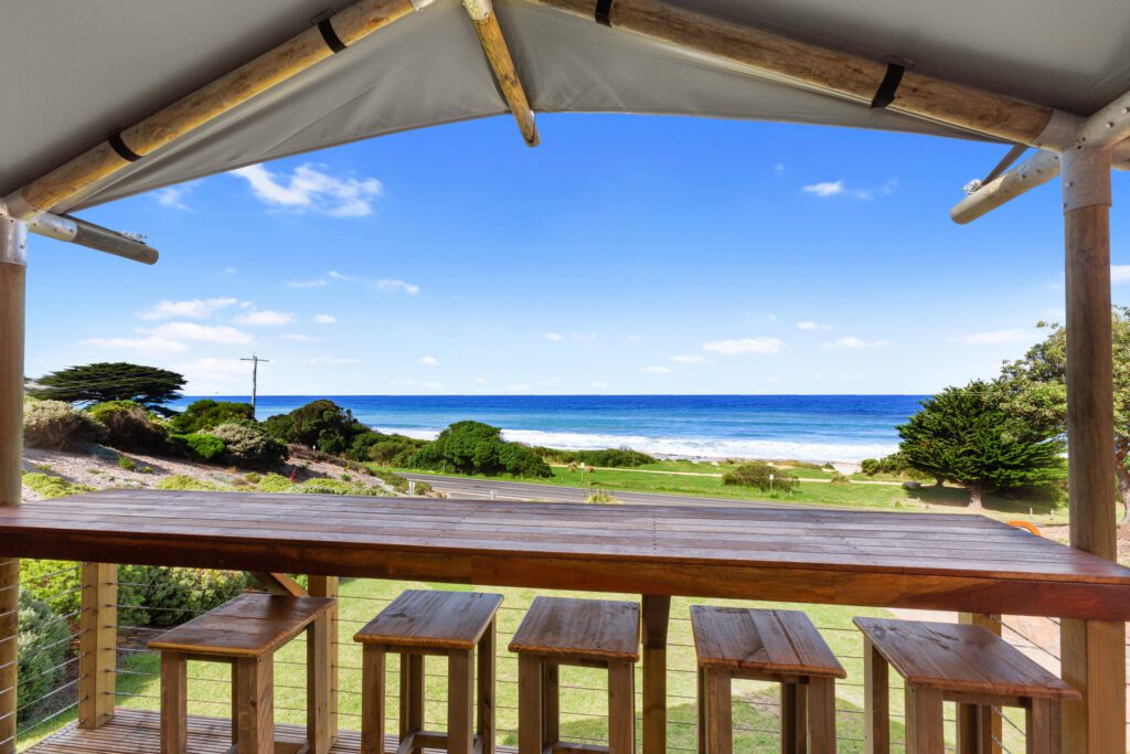 Water Views From Inside the Tent at Big4 Apollo Bay Park