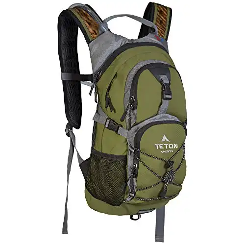 TETON Sports Oasis 18L Hydration Pack with Free 2-Liter water bladder; The perfect backpack for Hiking, Running, Cycling, or Commuting, Olive Green