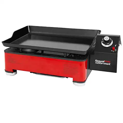 Royal Gourmet 23 Inch Outdoor Portable Flat Top Grill Table Top Propane Gas Mini Griddle Grill on Clearance Prime for Camping Cooking, Tailgating, PD1202R